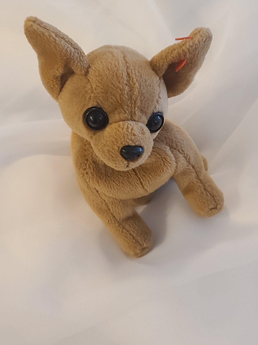 Vintage 1999 Ty Beanie Baby - Soft Plush Chihuahua Dog Toy in Tan